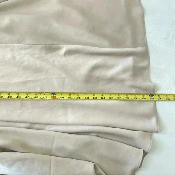 BHLDN Elsie Straight-Neck Satin A-Line Gown Khaki Nude Color Size 8 NWT - Picture 11 of 14